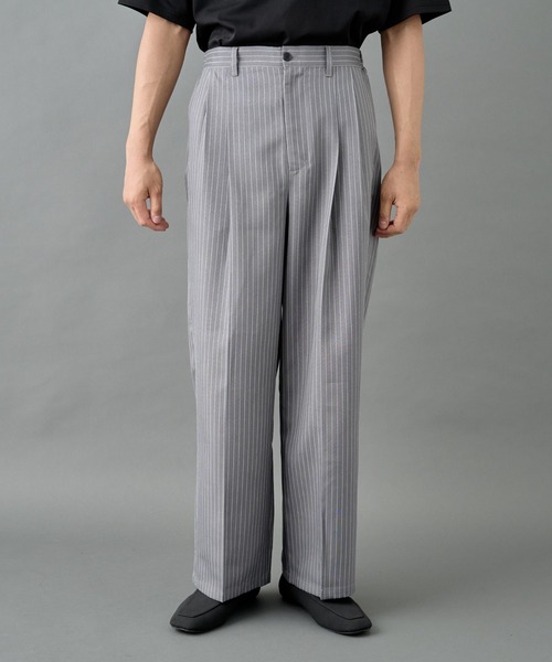 COLONY 2139（コロニートゥーワンスリーナイン）の「ピンストライプ2タックワイドパンツ（スラックス・メンズ・ブラック/グレー・LARGE/MEDIUM）」の15枚目の写真