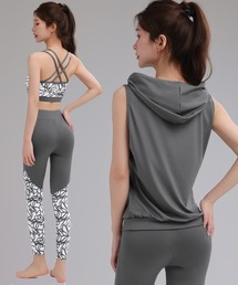 andar ヨガウェア 3点セット ネイビー・ターコイズ・ホワイト andar ヨガウェア 3点セット ネイビー・ターコイズ・ホワイト andar