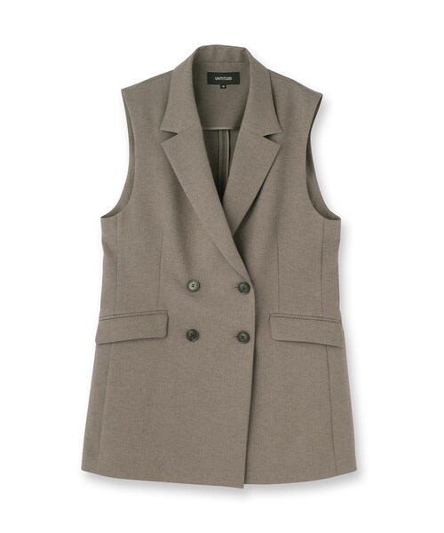 UNTITLED（アンタイトル）の「【セットアップ可/洗える】スラブテーラードカラージレ（ベスト・レディース・ブラウン系その他/ブラック・48/44/04/02/01/00）」の3枚目の写真