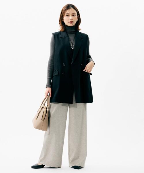 UNTITLED（アンタイトル）の「【セットアップ可/洗える】スラブテーラードカラージレ（ベスト・レディース・ブラウン系その他/ブラック・48/44/04/02/01/00）」の6枚目の写真