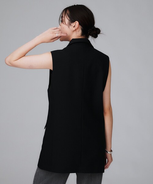 UNTITLED（アンタイトル）の「【セットアップ可/洗える】スラブテーラードカラージレ（ベスト・レディース・ブラウン系その他/ブラック・48/44/04/02/01/00）」の8枚目の写真