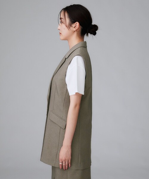 UNTITLED（アンタイトル）の「【セットアップ可/洗える】スラブテーラードカラージレ（ベスト・レディース・ブラウン系その他/ブラック・48/44/04/02/01/00）」の20枚目の写真