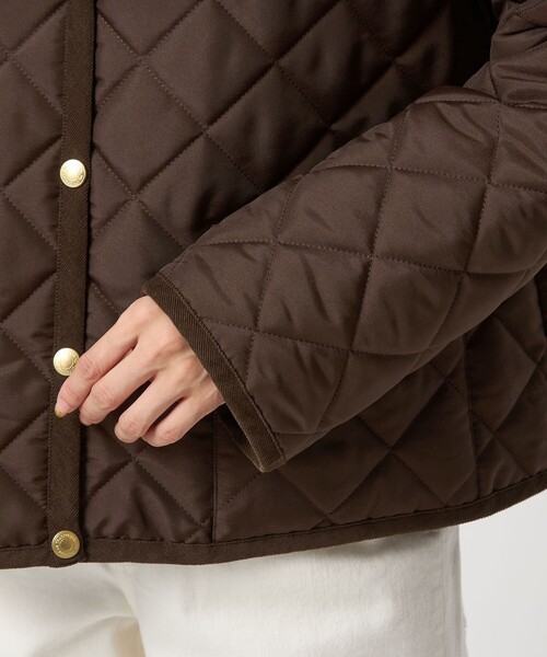 Traditional Weatherwear（トラディショナルウェザーウェア）の「【別注】＜Traditional Weatherwear＞ARKLEY Aライン キルティング ショート コート（ノーカラーコート・レディース・ブラック/ダークブラウン・32/34）」の15枚目の写真