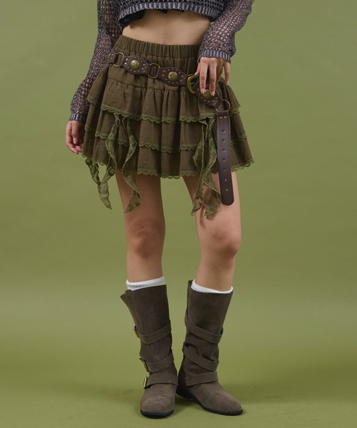 dispark(ディスパーク)の「DISPARK/ティアードイレヘムスカパン(スカート・レディース・ベージュ/カーキ・FREE)」の7枚目の写真