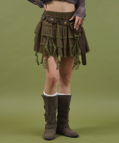 dispark(ディスパーク)の「DISPARK/ティアードイレヘムスカパン(スカート・レディース・ベージュ/カーキ・FREE)」の8枚目の写真