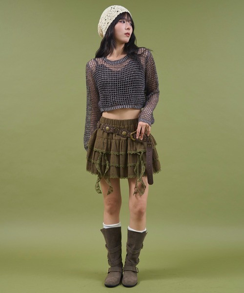 dispark(ディスパーク)の「DISPARK/ティアードイレヘムスカパン(スカート・レディース・ベージュ/カーキ・FREE)」の10枚目の写真