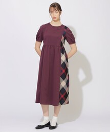 パーシャルチェックワンピース