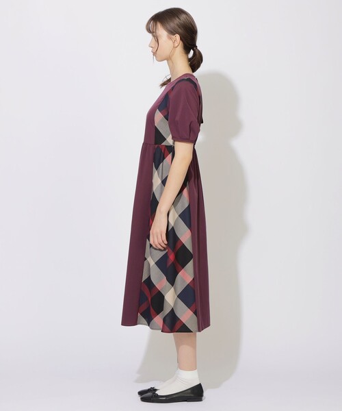 CB CRESTBRIDGE（シービークレストブリッジ）の「パーシャルチェックワンピース（ワンピース・レディース・レッド系その他4/ブラック・M/S）」の11枚目の写真