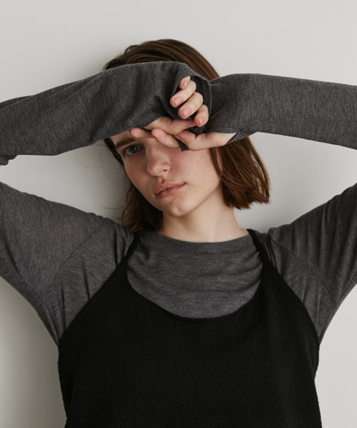 Auntie Rosa Holiday（アンティローザホリデー）の「シアーリブサムホールプルオーバー（Tシャツ/カットソー・レディース・ブラウン/ピンク/グレー/アイボリー/ブラック・FREE）」の3枚目の写真