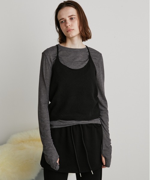 Auntie Rosa Holiday（アンティローザホリデー）の「シアーリブサムホールプルオーバー（Tシャツ/カットソー・レディース・ブラウン/ピンク/グレー/アイボリー/ブラック・FREE）」の13枚目の写真