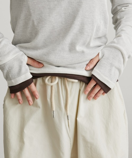 Auntie Rosa Holiday（アンティローザホリデー）の「シアーリブサムホールプルオーバー（Tシャツ/カットソー・レディース・ブラウン/ピンク/グレー/アイボリー/ブラック・FREE）」の14枚目の写真