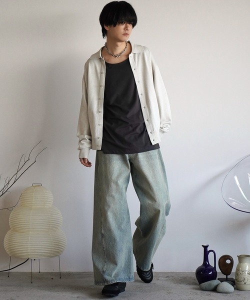WYM LIDNM(ウィム バイ リドム)の「CURVED FLARE BAGGY DENIM(デニムパンツ・メンズ・グレー系/インディゴブルー/ライトインディゴブルー・XS/S/M/L)」の6枚目の写真