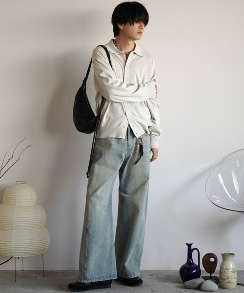 WYM LIDNM(ウィム バイ リドム)の「CURVED FLARE BAGGY DENIM(デニムパンツ・メンズ・グレー系/インディゴブルー/ライトインディゴブルー・XS/S/M/L)」の11枚目の写真