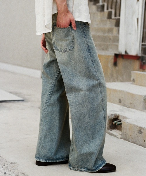 CURVED FLARE BAGGY DENIM（デニムパンツ）｜WYM LIDNM（ウィム バイ