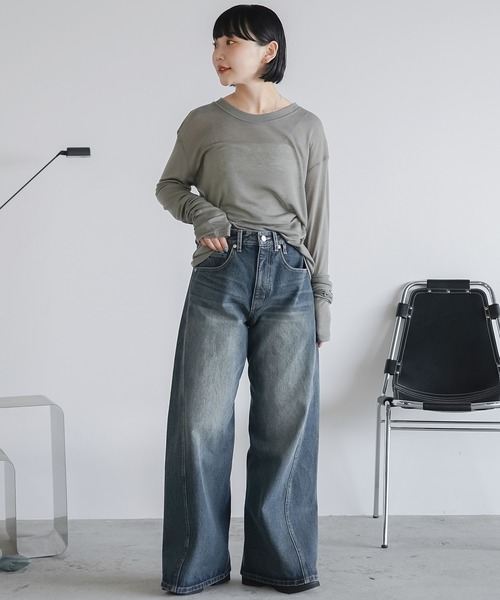 WYM LIDNM(ウィム バイ リドム)の「CURVED FLARE BAGGY DENIM(デニムパンツ・メンズ・グレー系/インディゴブルー/ライトインディゴブルー・XS/S/M/L)」の22枚目の写真