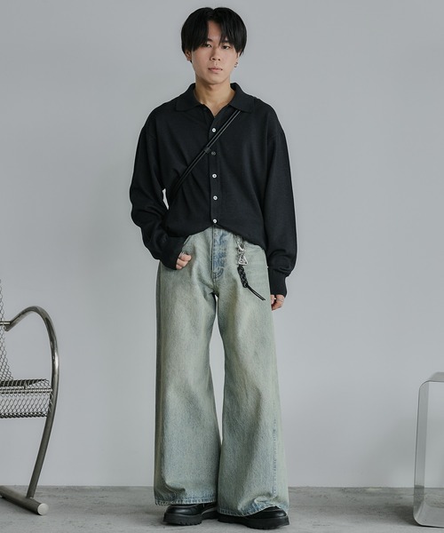 WYM LIDNM(ウィム バイ リドム)の「CURVED FLARE BAGGY DENIM(デニムパンツ・メンズ・グレー系/インディゴブルー/ライトインディゴブルー・XS/S/M/L)」の17枚目の写真