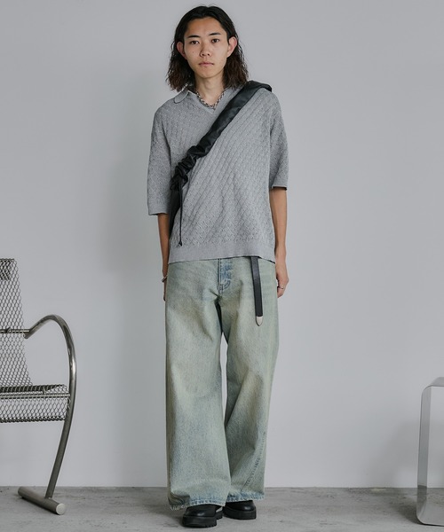 WYM LIDNM(ウィム バイ リドム)の「CURVED FLARE BAGGY DENIM(デニムパンツ・メンズ・グレー系/インディゴブルー/ライトインディゴブルー・XS/S/M/L)」の16枚目の写真