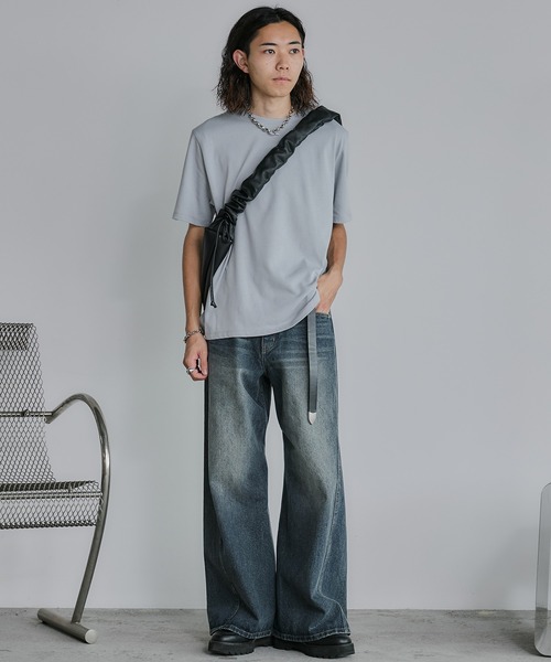 WYM LIDNM(ウィム バイ リドム)の「CURVED FLARE BAGGY DENIM(デニムパンツ・メンズ・グレー系/インディゴブルー/ライトインディゴブルー・XS/S/M/L)」の19枚目の写真