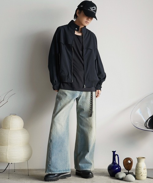WYM LIDNM(ウィム バイ リドム)の「CURVED FLARE BAGGY DENIM(デニムパンツ・メンズ・グレー系/インディゴブルー/ライトインディゴブルー・XS/S/M/L)」の10枚目の写真