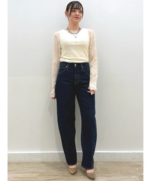 ギミック レース切替 一部シアー タイト 短丈 ギャル ロンT SLY | SQUARE NECK KNIT TANK (タンクトップ ) |SHEL'TTER WEBSTORE