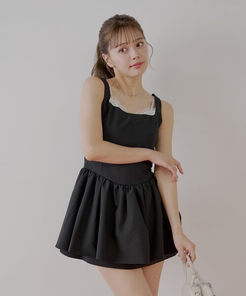 【mameko】Chico 完売品　ミニワンピース　キャミワンピ 2024SS】ジャガードミニキャミワンピース（ワンピース）｜Chico