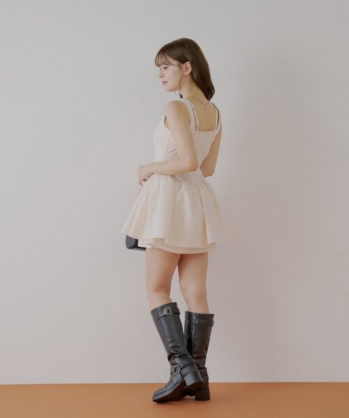Chico(チコ)の「レースレイヤードフレアキャミワンピース(ワンピース・レディース・ブラック/グレー/ホワイト・FREE)」の12枚目の写真