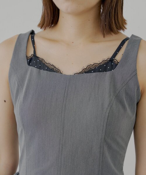 Chico（チコ）の「レースレイヤードフレアキャミワンピース