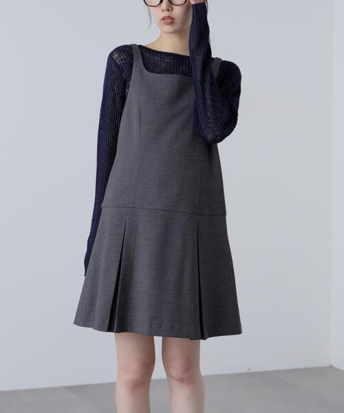 FREE'S MART（フリーズマート）の「◆ロータックミニジャンパースカート（ジャンパースカート・レディース・グレー/ベージュ・SMALL/MEDIUM）」の4枚目の写真