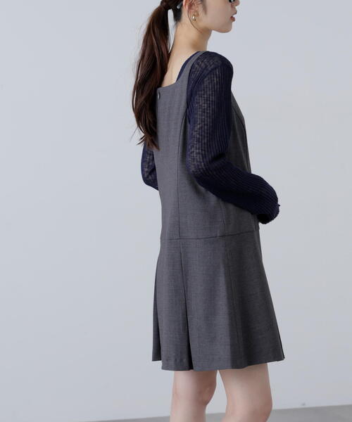 FREE'S MART（フリーズマート）の「◆ロータックミニジャンパースカート（ジャンパースカート・レディース・グレー/ベージュ・SMALL/MEDIUM）」の5枚目の写真