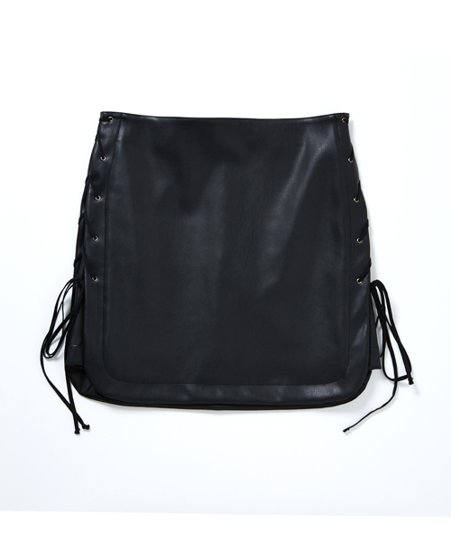 AMERICAN RAG CIE（アメリカンラグシー）の「AMERICAN RAG CIEフェイクレザーレースアップスカート/210-AMR-dms-L161-SK046（スカート・レディース・ブラック/カーキ・0/1）」の10枚目の写真