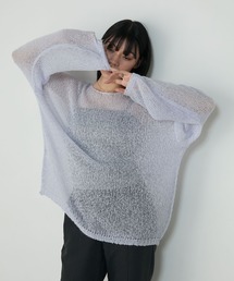 【forksy.】ローゲージシアーニットプルオーバーライトブルー