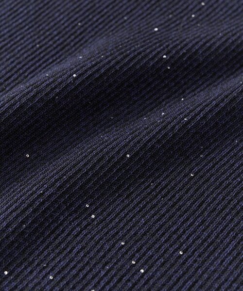 La boutique BonBon（ラブティックボンボン）の「【着回し抜群・美人見え】スパンコールリブオフショル8分袖ニット（ニット/セーター・レディース・ネイビー/オフホワイト/ピンク・FREE）」の19枚目の写真