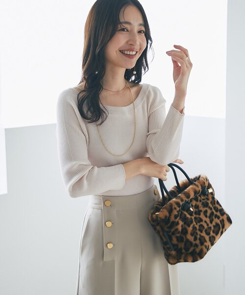 【最強美人見え】オフショルラッフルニット　ラブティックボンボン 最強美人見え】オフショルラッフルニット | La boutique BonBon