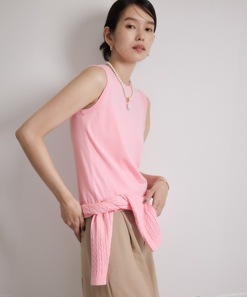 ROPE'(ロペ)の「ミニケーブルセパレートカーディガン(アンサンブル)/ イージーケア(カーディガン/ボレロ・レディース・ベージュ/ピンク系その他2・FREE)」の9枚目の写真