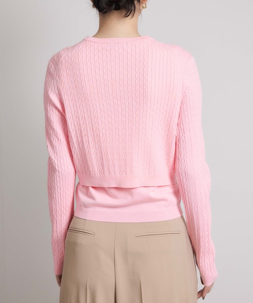 ROPE'(ロペ)の「ミニケーブルセパレートカーディガン(アンサンブル)/ イージーケア(カーディガン/ボレロ・レディース・ベージュ/ピンク系その他2・FREE)」の15枚目の写真