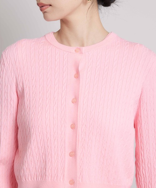 ROPE'(ロペ)の「ミニケーブルセパレートカーディガン(アンサンブル)/ イージーケア(カーディガン/ボレロ・レディース・ベージュ/ピンク系その他2・FREE)」の16枚目の写真