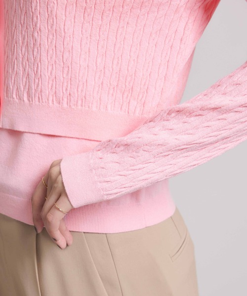 ROPE'(ロペ)の「ミニケーブルセパレートカーディガン(アンサンブル)/ イージーケア(カーディガン/ボレロ・レディース・ベージュ/ピンク系その他2・FREE)」の18枚目の写真