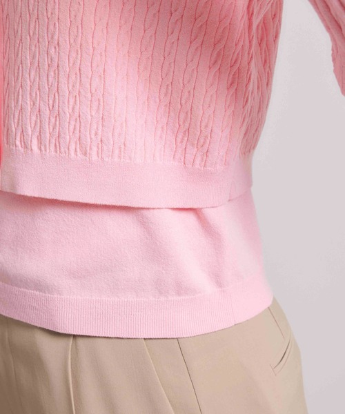 ROPE'(ロペ)の「ミニケーブルセパレートカーディガン(アンサンブル)/ イージーケア(カーディガン/ボレロ・レディース・ベージュ/ピンク系その他2・FREE)」の19枚目の写真