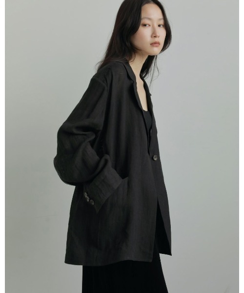 anuke アンヌーク テーラードジャケット アイボリー　38 anuke（アンヌーク）の「Ecoleather Over Jacket（テーラード