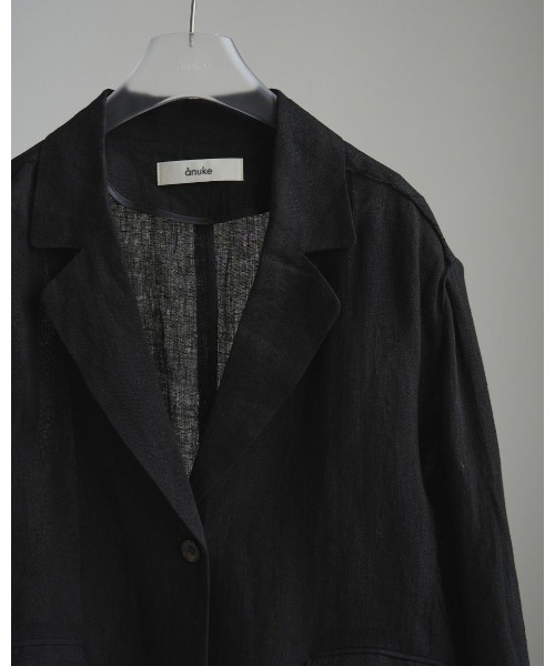anuke（アンヌーク）の「Linen Sheer Jacket（テーラードジャケット・レディース・ホワイト/ブラック・36inch/38inch）」の14枚目の写真