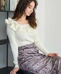 31 Sons de mode | 2025秋冬新作 フリルカラーニット(ニット/セーター)