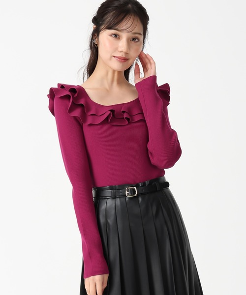 セール】2025秋冬新作 フリルカラーニット（ニット/セーター）｜31