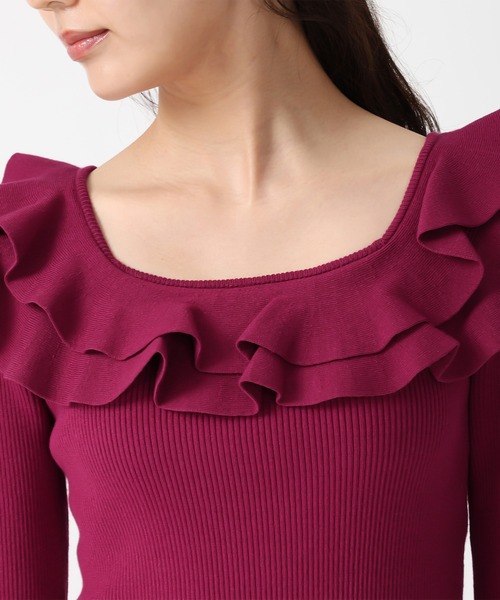 31 Sons de mode(トランテアン ソン ドゥ モード)の「2025秋冬新作 フリルカラーニット(ニット/セーター・レディース・ピンク/ブラック/オフホワイト・フリ-)」の22枚目の写真