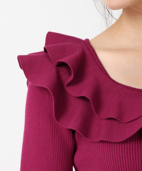 31 Sons de mode(トランテアン ソン ドゥ モード)の「2025秋冬新作 フリルカラーニット(ニット/セーター・レディース・ピンク/ブラック/オフホワイト・フリ-)」の21枚目の写真