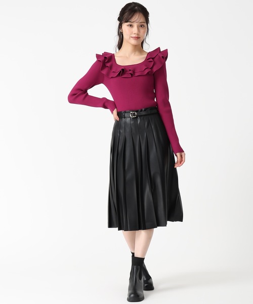 31 Sons de mode（トランテアン　ソン　ドゥ　モード）の「2025秋冬新作 フリルカラーニット（ニット/セーター・レディース・ピンク/ブラック/オフホワイト・ﾌﾘ-）」の20枚目の写真