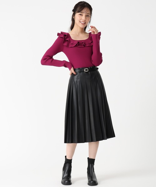 31 Sons de mode（トランテアン　ソン　ドゥ　モード）の「2025秋冬新作 フリルカラーニット（ニット/セーター・レディース・ピンク/ブラック/オフホワイト・ﾌﾘ-）」の19枚目の写真