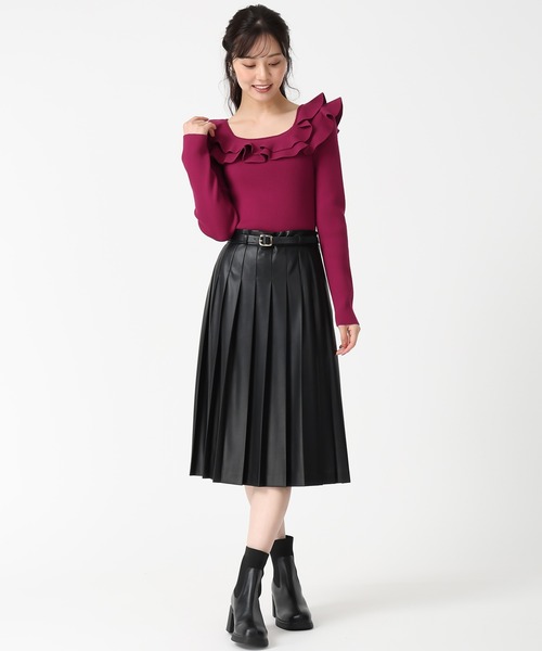 31 Sons de mode（トランテアン　ソン　ドゥ　モード）の「2025秋冬新作 フリルカラーニット（ニット/セーター・レディース・ピンク/ブラック/オフホワイト・ﾌﾘ-）」の18枚目の写真