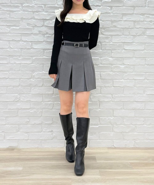 31 Sons de mode（トランテアン　ソン　ドゥ　モード）の「2025秋冬新作 フリルカラーニット（ニット/セーター・レディース・ピンク/ブラック/オフホワイト・ﾌﾘ-）」の9枚目の写真