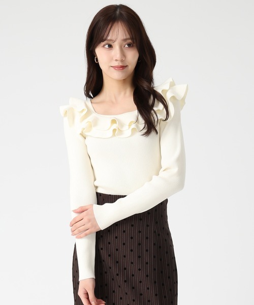 セール】2025秋冬新作 フリルカラーニット（ニット/セーター）｜31