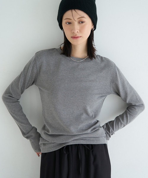 meilmada(メイルマダ)の「ロングスリーブストレッチロンT(Tシャツ/カットソー・レディース・ブラック/ホワイト/グレー/ブルー・FREE)」の3枚目の写真